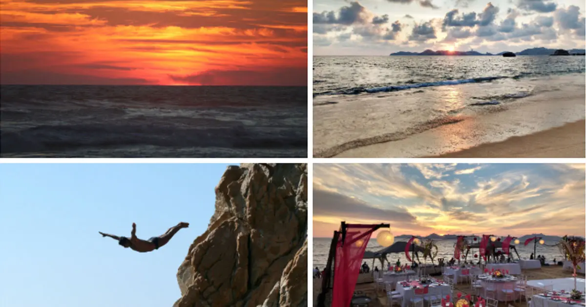 A collage of the beautiful attractions in Acapulco Mexico